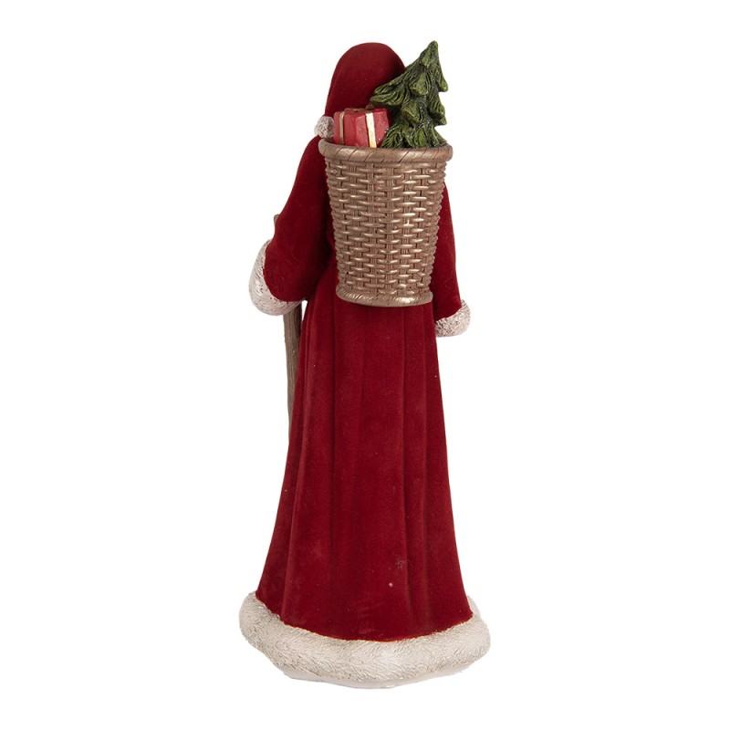 Clayre & Eef Christmas Decoration Figurine Santa Claus 16x15x37 cm Red Plastic