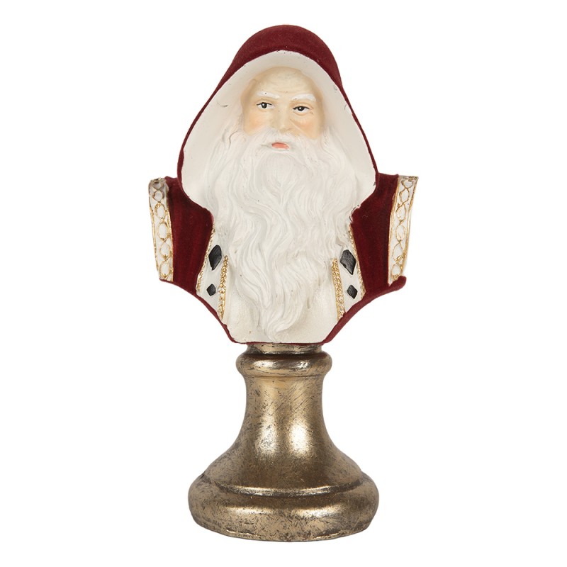 Clayre & Eef Kerstdecoratie Beeld Kerstman 9x7x15 cm Rood Kunststof