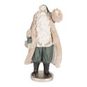 Clayre & Eef Weihnachtsdekorationsfigur Weihnachtsmann 20x15x42 cm Beige Kunststoff