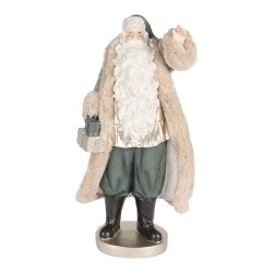 Clayre & Eef Weihnachtsdekorationsfigur Weihnachtsmann 20x15x42 cm Beige Kunststoff