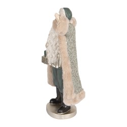 Clayre & Eef Weihnachtsdekorationsfigur Weihnachtsmann 20x15x42 cm Beige Kunststoff