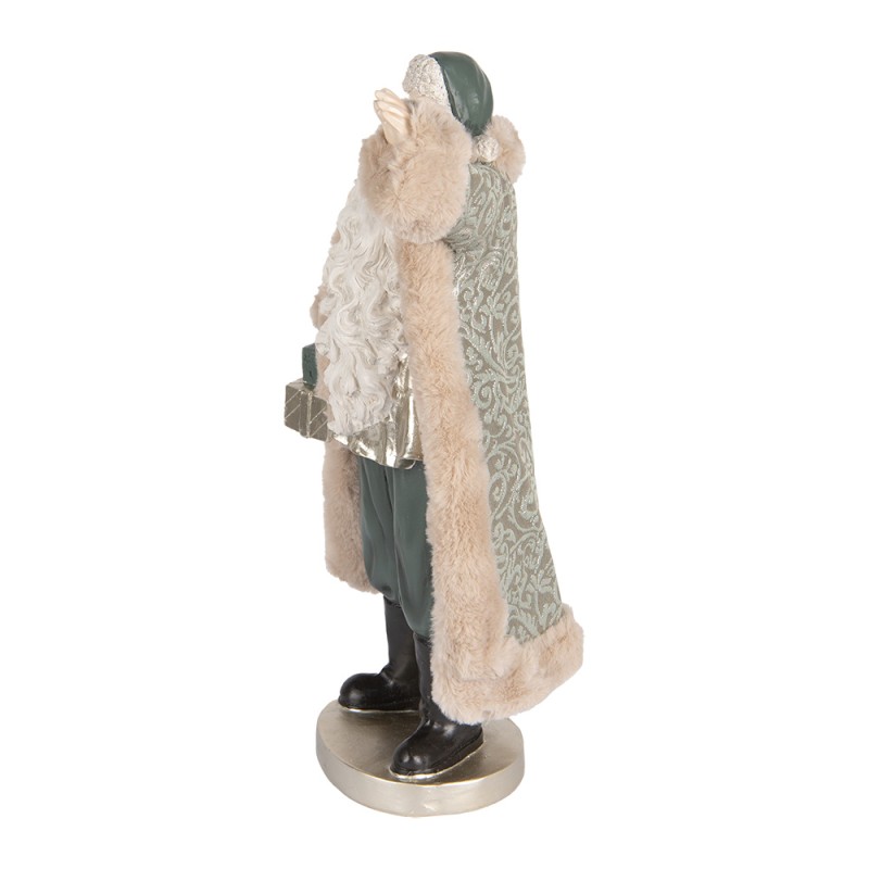 Clayre & Eef Weihnachtsdekorationsfigur Weihnachtsmann 20x15x42 cm Beige Kunststoff