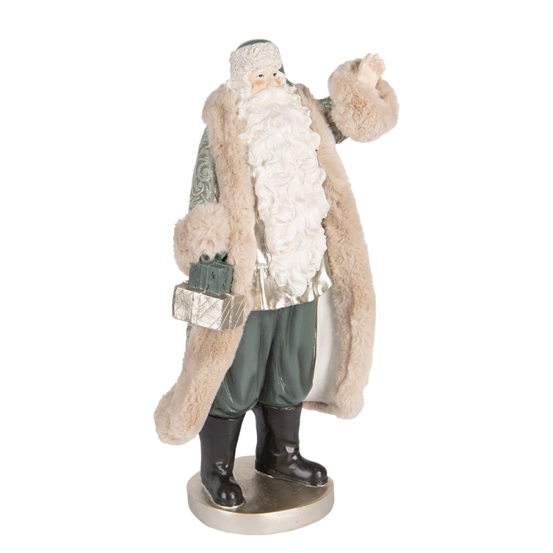 Clayre & Eef Weihnachtsdekorationsfigur Weihnachtsmann 20x15x42 cm Beige Kunststoff