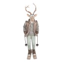Clayre & Eef Decoratie Beeld Hert 16x11x33 cm Bruin Kunststof