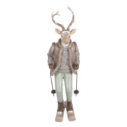 Clayre & Eef Decoratie Beeld Hert 16x11x33 cm Bruin Kunststof