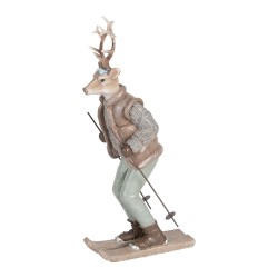 Clayre & Eef Decoratie Beeld Hert 16x11x33 cm Bruin Kunststof