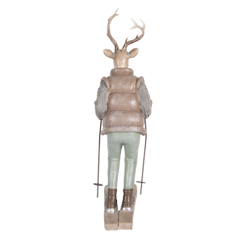 Clayre & Eef Decoratie Beeld Hert 16x11x33 cm Bruin Kunststof