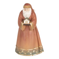 Clayre & Eef Christmas Decoration Figurine Santa Claus 17x13x27 cm Red Plastic