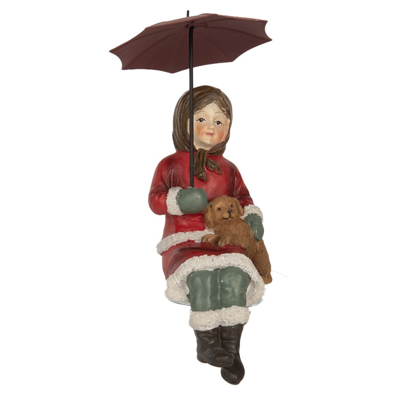 Clayre & Eef Statuetta decorativa Bambino 10x7x19 cm Rosso Plastica