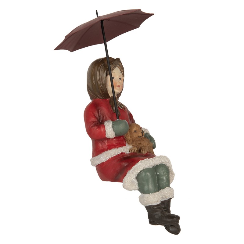 Clayre & Eef Statuetta decorativa Bambino 10x7x19 cm Rosso Plastica
