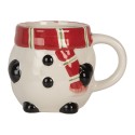 Clayre & Eef Tasse Weihnachtsmann;Schneemann 300/375 ml Weiß Rot Keramik