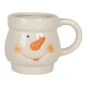 Clayre & Eef Tasse Weihnachtsmann;Schneemann 300/375 ml Weiß Rot Keramik