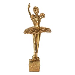 Clayre & Eef Statuetta decorativa di Natale Ballerina 20x17x45 cm Color oro Plastica