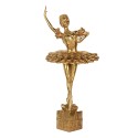 Clayre & Eef Statuetta decorativa di Natale Ballerina 20x17x45 cm Color oro Plastica