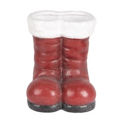 Clayre & Eef Décoration de Noël Image Chaussures 22x22x23 cm Rouge Terre cuite