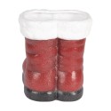 Clayre & Eef Décoration de Noël Image Chaussures 22x22x23 cm Rouge Terre cuite