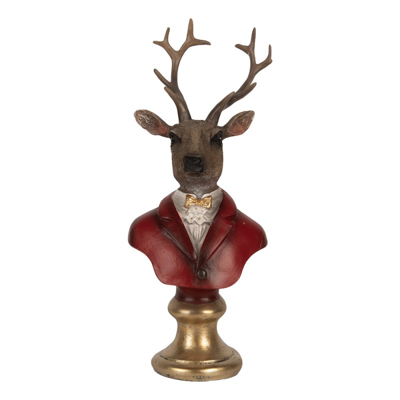 Clayre & Eef Statuetta decorativa Cervo 10x9x19 cm Marrone Plastica