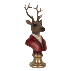 Clayre & Eef Statuetta decorativa Cervo 10x9x19 cm Marrone Plastica