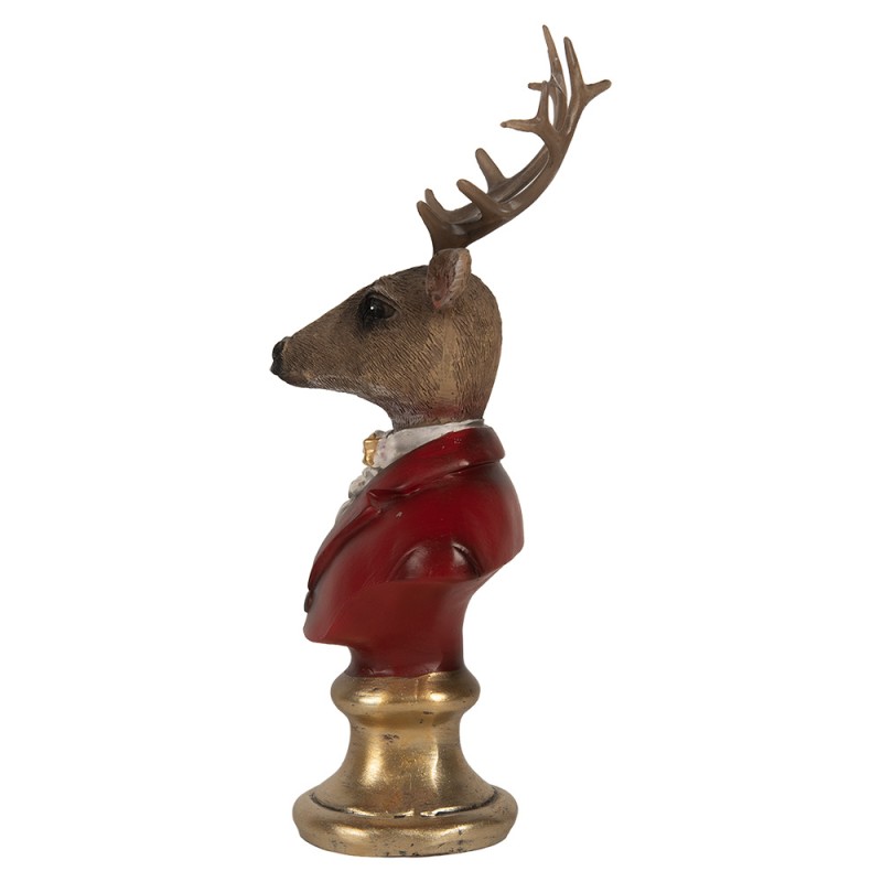 Clayre & Eef Statuetta decorativa Cervo 10x9x19 cm Marrone Plastica