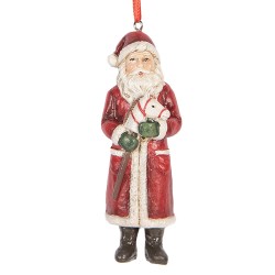 Clayre & Eef Ornamento Natalizio Babbo Natale 11 cm Rosso Plastica