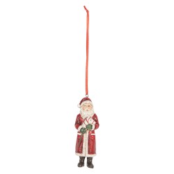 Clayre & Eef Ornamento Natalizio Babbo Natale 11 cm Rosso Plastica