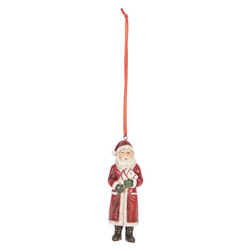 Clayre & Eef Ornamento Natalizio Babbo Natale 11 cm Rosso Plastica
