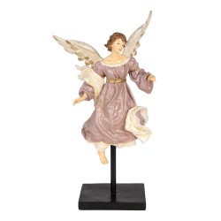 Clayre & Eef Decoratie Beeld Engel 23x21x42 cm Beige Kunststof