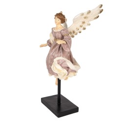 Clayre & Eef Decoratie Beeld Engel 23x21x42 cm Beige Kunststof