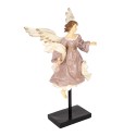 Clayre & Eef Decoratie Beeld Engel 23x21x42 cm Beige Kunststof