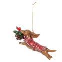 Clayre & Eef Kersthanger Hond 12x2x4 cm Bruin Kunststof