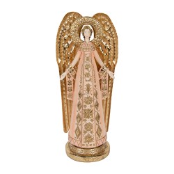 Clayre & Eef Decoratie Beeld Engel 20x15x46 cm Roze Kunststof