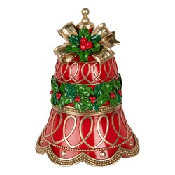 Clayre & Eef Statuetta decorativa di Natale Campanelli Ø 32x41 cm Rosso Plastica