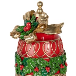 Clayre & Eef Statuetta decorativa di Natale Campanelli Ø 32x41 cm Rosso Plastica