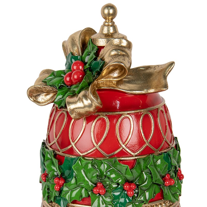 Clayre & Eef Statuetta decorativa di Natale Campanelli Ø 32x41 cm Rosso Plastica