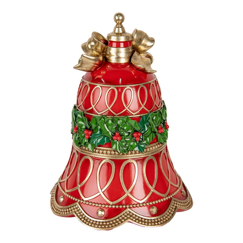 Clayre & Eef Statuetta decorativa di Natale Campanelli Ø 32x41 cm Rosso Plastica