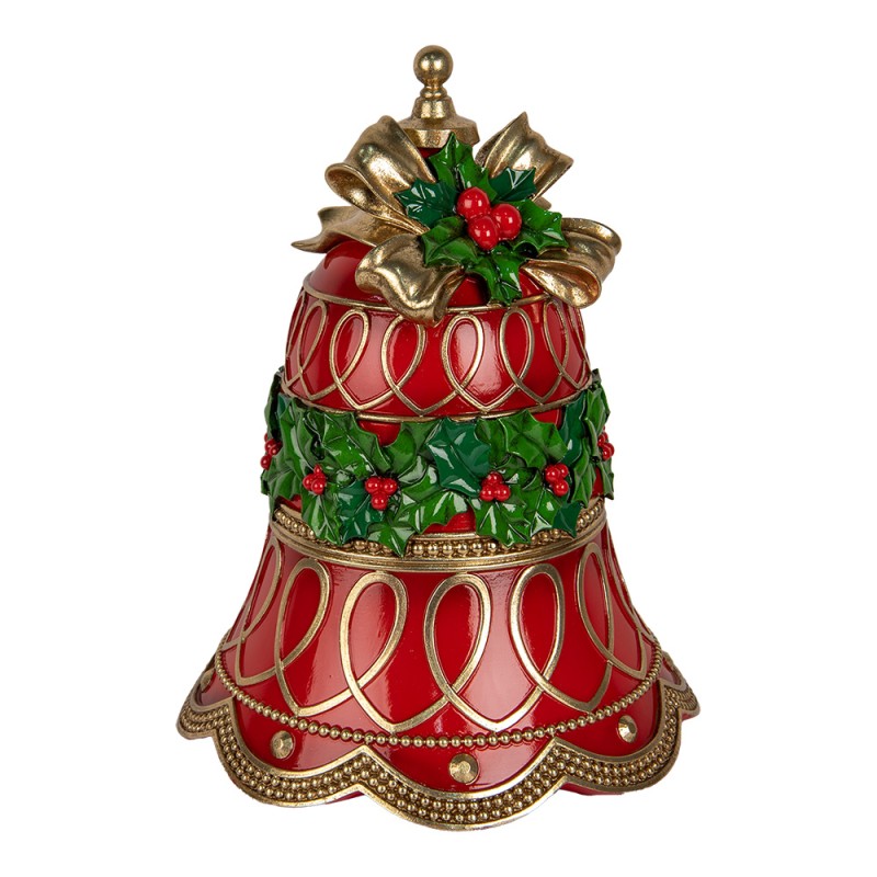 Clayre & Eef Statuetta decorativa di Natale Campanelli Ø 32x41 cm Rosso Plastica