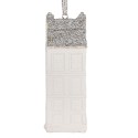 Clayre & Eef Weihnachtsanhänger Haus 4x4x11 cm Weiß Kunststoff
