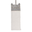 Clayre & Eef Weihnachtsanhänger Haus 4x4x11 cm Weiß Kunststoff
