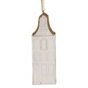 Clayre & Eef Weihnachtsanhänger Haus 11 cm Weiß Kunststoff