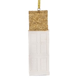 Clayre & Eef Weihnachtsanhänger Haus 11 cm Weiß Kunststoff