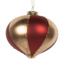 Clayre & Eef Christmas Bauble Ø 10x10 cm Gold colored Red Glass