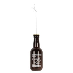 Clayre & Eef Weihnachtsanhänger Flasche Ø 5x13 cm Braun Glas