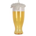 Clayre & Eef Weihnachtsanhänger Ø 7x14 cm Gelb Glas