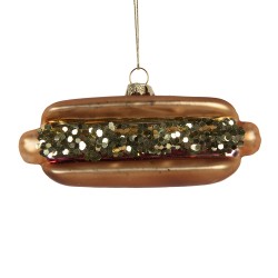 Clayre & Eef Weihnachtsanhänger 13x4x6 cm Braun Glas