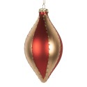Clayre & Eef Kerstbal Ø 8x15 cm Goudkleurig Rood Glas