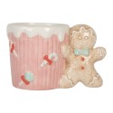 Clayre & Eef Tasse 350 ml Rosa Keramik Pfefferkuchenmann