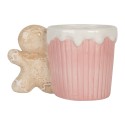 Clayre & Eef Tasse 350 ml Rosa Keramik Pfefferkuchenmann