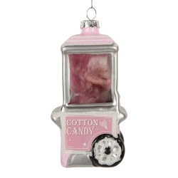 Clayre & Eef Weihnachtsanhänger 6x5x11 cm Rosa Glas