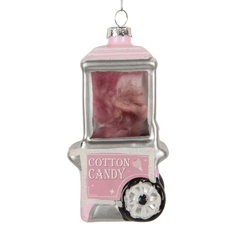 Clayre & Eef Weihnachtsanhänger 6x5x11 cm Rosa Glas