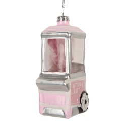 Clayre & Eef Weihnachtsanhänger 6x5x11 cm Rosa Glas